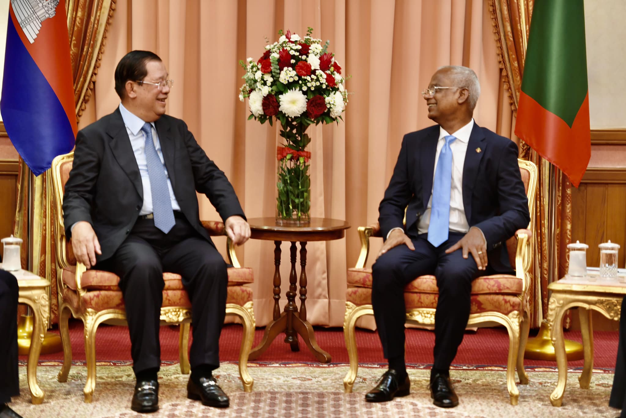 On the morning of January 16, 2023, Samdech Techo Hun Sen holds bilateral talks with H.E. Ibrahim Mohamed Solih, President of the Republic of Maldives, during his official 3-days visit to the Republic of Maldives.